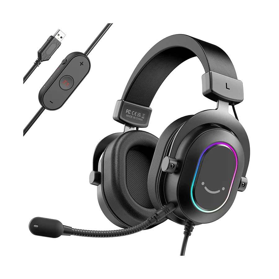 FIFINE AmpliGame H6 RGB Wired Black Over-Ear Gaming Headphone