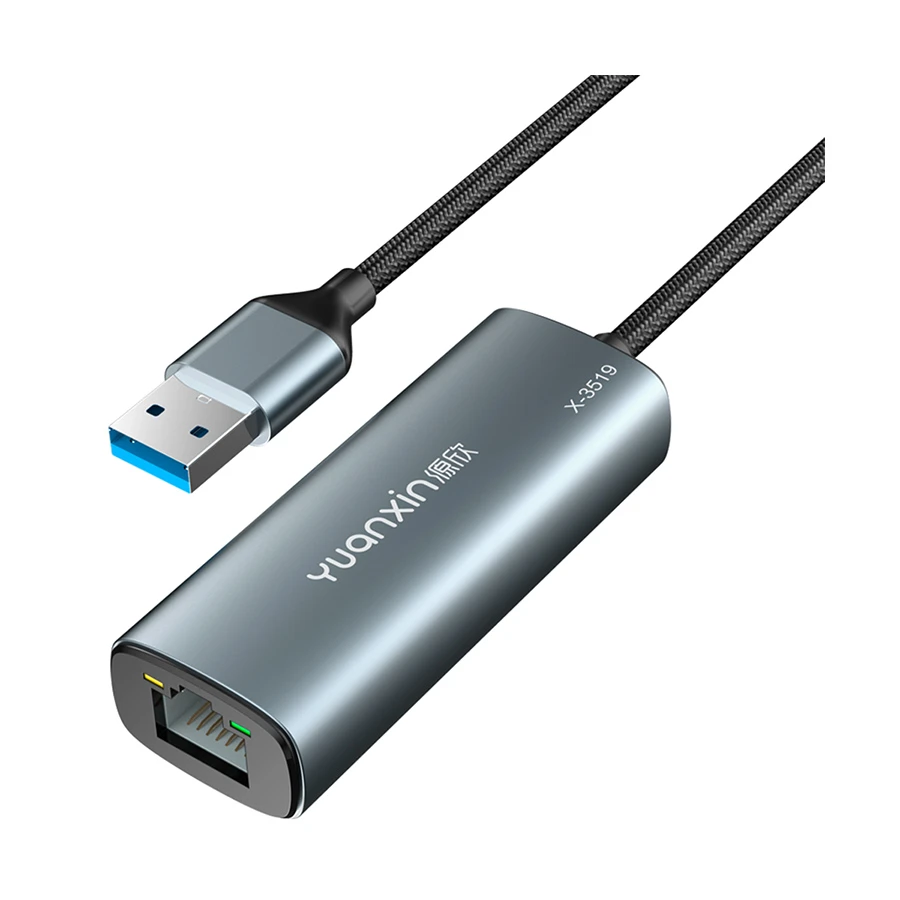 Yuanxin X-3519 USB 3.0 to Gigabit LAN Adapter Silver