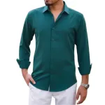 Men's Solid Colour Micro Stitch Fabric Shirt, Sizes M to XL