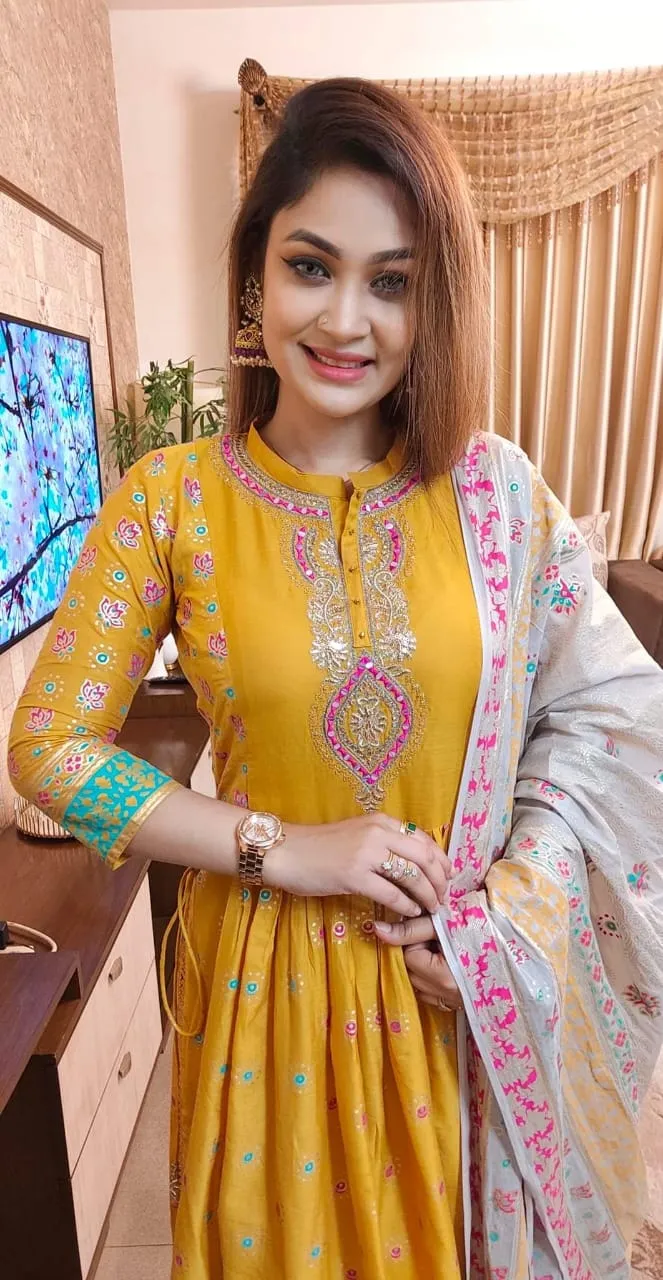 Naira Cut Screen Print Linen Three Piece with Neck Embroidery