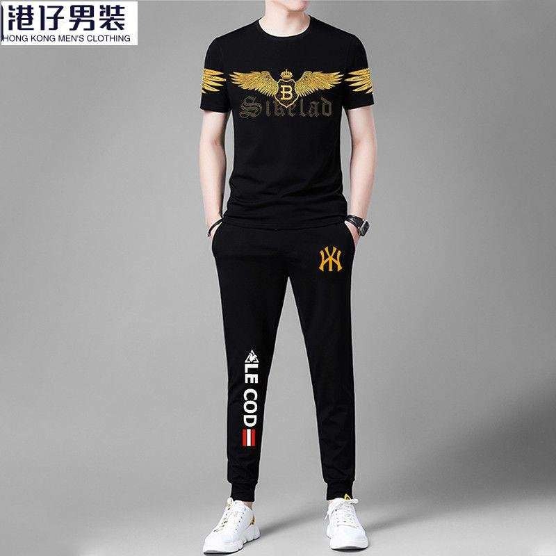 Men's Half Sleeve T-Shirt and Interlock Cotton Jogger Trouser Set