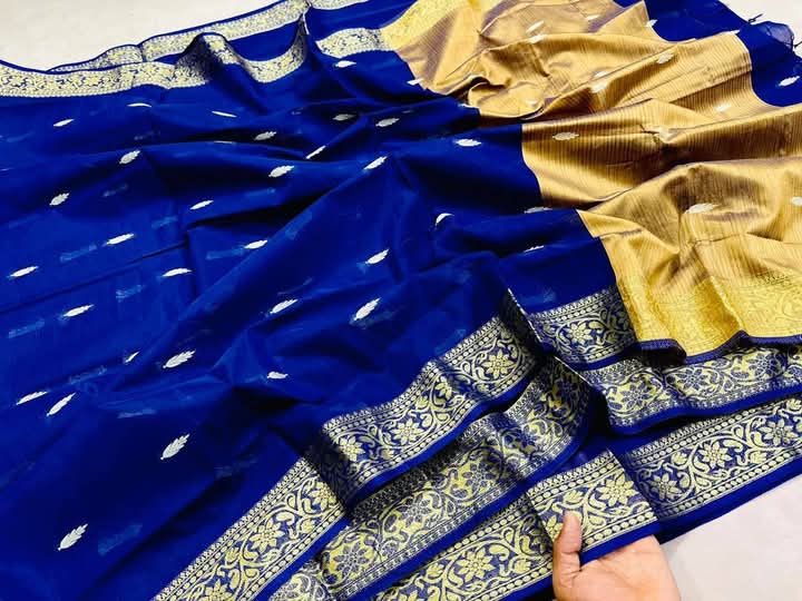 Half Silk Plus Joba Paar Saree, Cotton Blend, 2 Colours