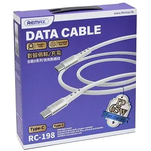 REMAX RC-198 PD 65W ফাস্ট চার্জিং Type-C টু Type-C ডেটা ক্যাবল (1 মিটার)