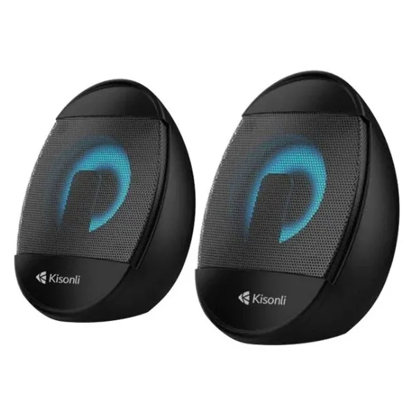Kisonli L-7070 মিনি গেমিং স্পিকার – LED লাইটসহ