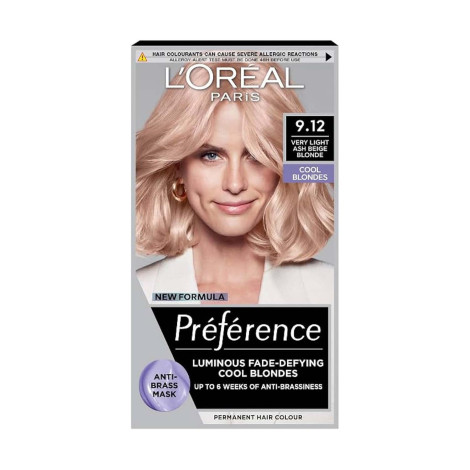 L'Oreal Preference হেয়ার কালার শেড 9.12 (ভেরি লাইট অ্যাশ বেইজ ব্লন্ড)