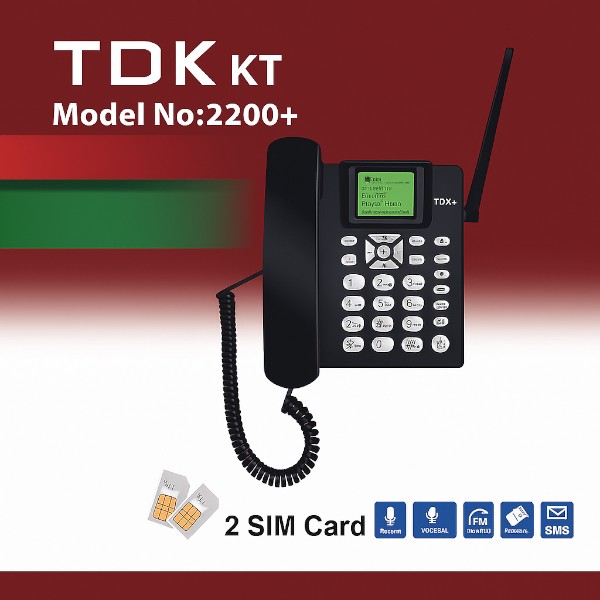 TDK KT2200+ GSM ডুয়াল সিম কর্ডেড হোম টেলিফোন