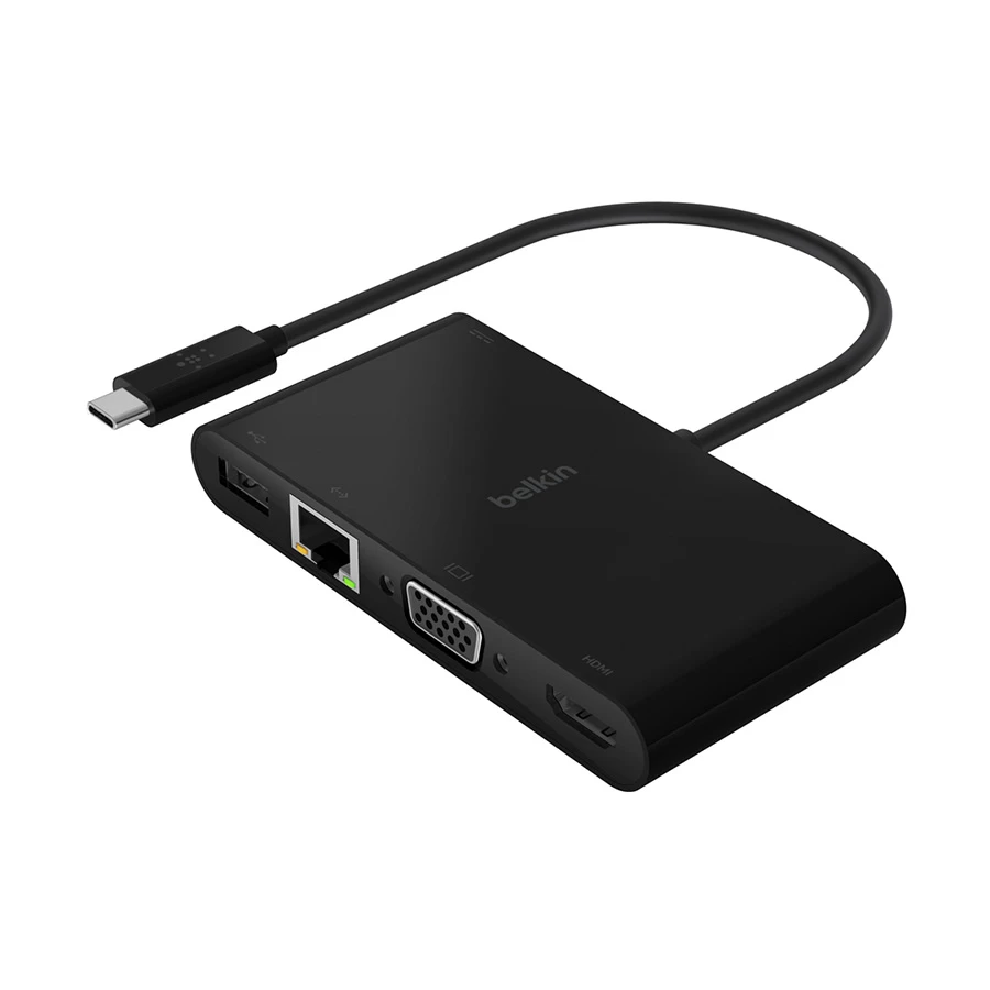 Belkin AVC004btBK USB-C Adapter with HDMI, VGA, LAN & 100W PD Black