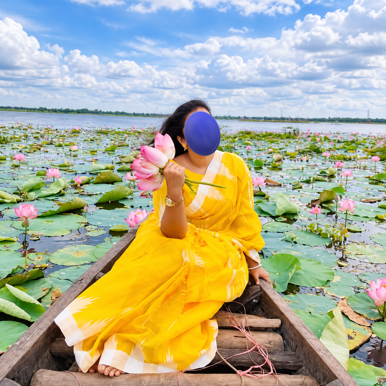 Traditional Sylheti Handloom Cotton Manipuri Saree with Shiuli Flower Motif