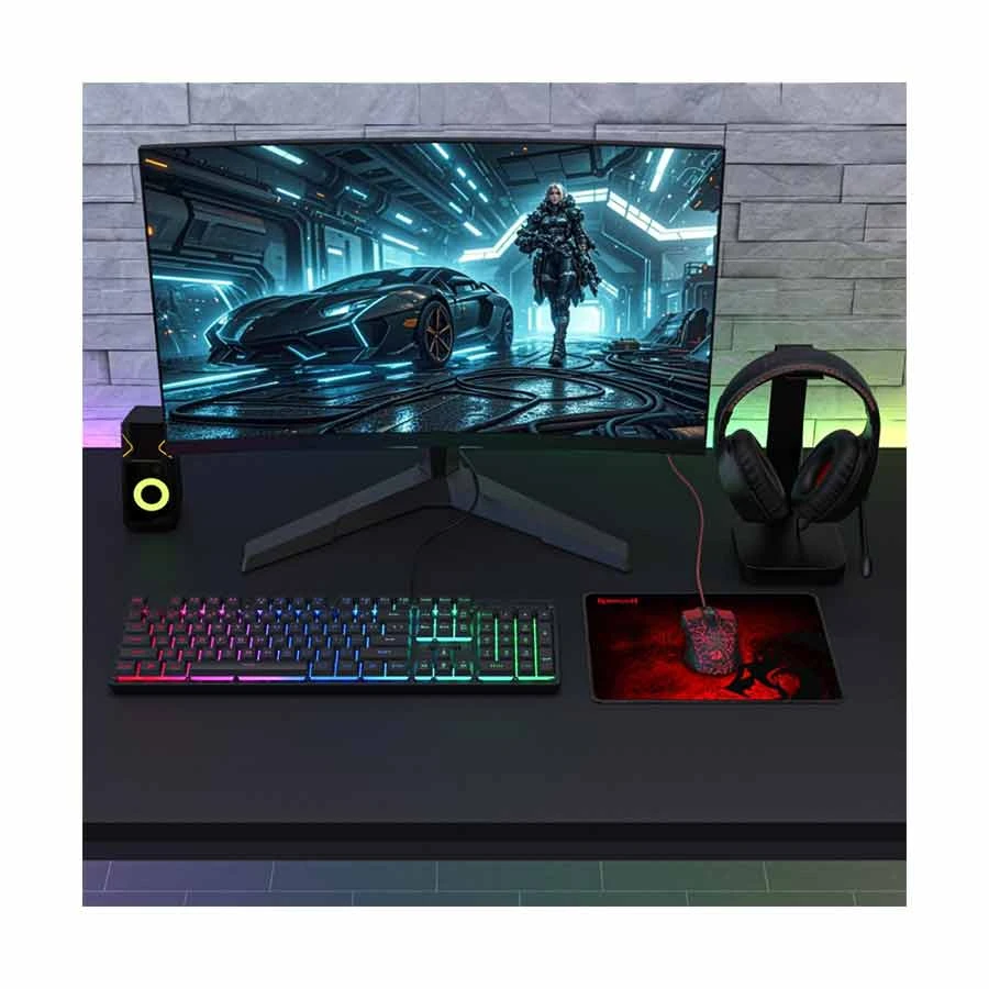 Redragon S107P-BA Gaming Keyboard, Mouse, Headphone & Mouse Pad Combo