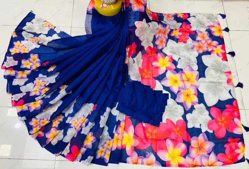 Chanderi Silk Saree Only, No Blouse Piece, 6 Colour Choices