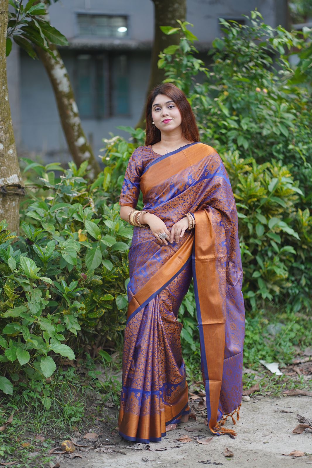 Kanjivaram Silk Saree, 12 Haath, Separate Blouse Piece, 5 Colours