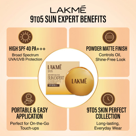 Lakme 9 to 5 Sun Expert Compact Powder Sunscreen SPF 40++7g (India)