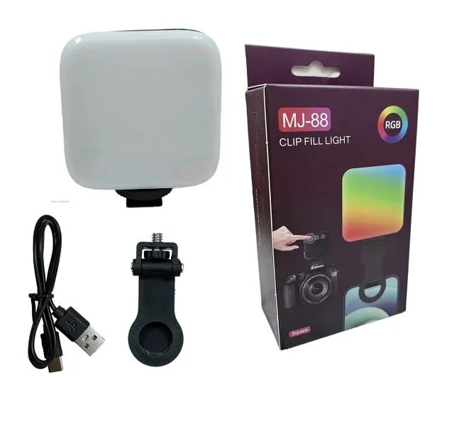 MJ-88 RGB ফিল লাইট – টাচ কন্ট্রোল ও মাল্টি-মাউন্ট ক্লিপসহ