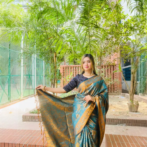 সিরাজগঞ্জের পিওর সিল্ক কাতান শাড়ি 12 হাত