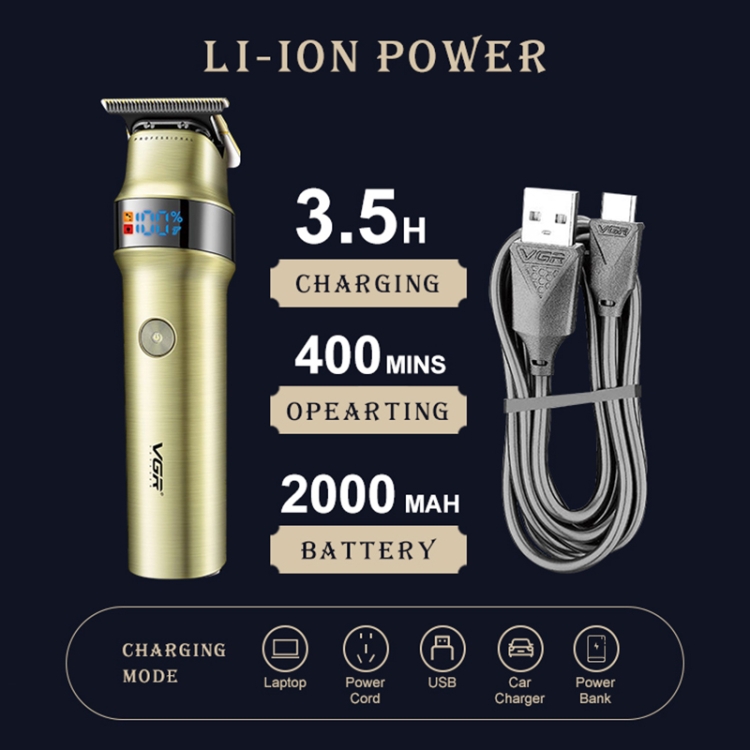 VGR V-991 Trimmer 5W USB Smart Digital Display