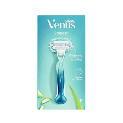 Gillette Venus Smooth মেয়েদের রেজার, অ্যালো এক্সট্র্যাক্ট গ্লাইডস্ট্রিপসহ