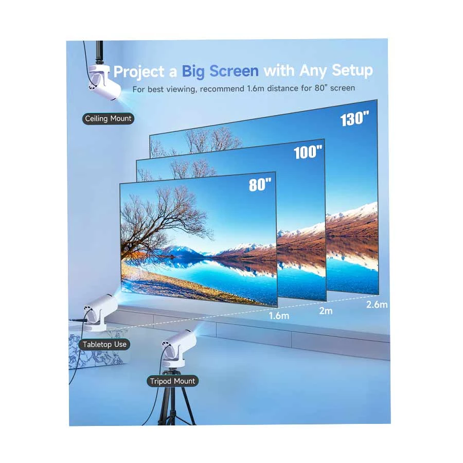 Magcubic HY300 Pro+ 200 ANSI Lumens 720P Android Projector White