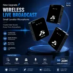 SX85 ডুয়াল ওয়্যারলেস মাইক্রোফোন, PC, DSLR, iPhone ও Android-এর জন্য