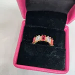 রঙিন জেমস্টোন বসানো গোল্ডেন রিং
