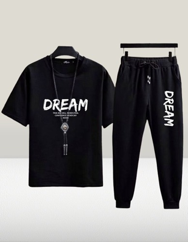 Men's Mesh Fabric T-Shirt and Full Pant Set, 4 Colours