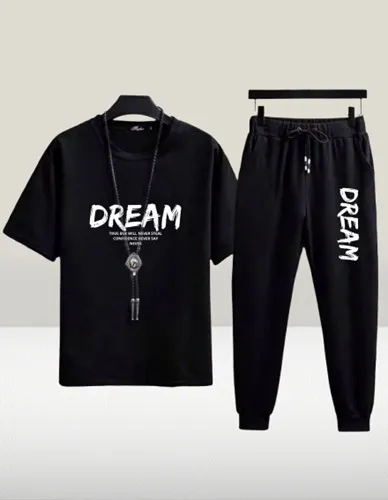 Men's Mesh Fabric T-Shirt and Full Pant Set, 4 Colours