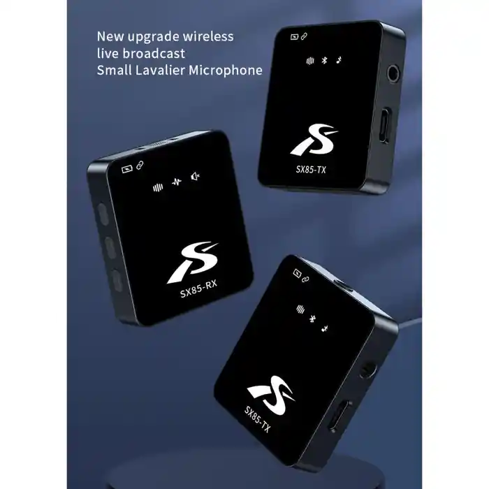 SX85 ডুয়াল ওয়্যারলেস মাইক্রোফোন, PC, DSLR, iPhone ও Android-এর জন্য