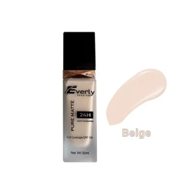 Everly Pure Matte ফুল কভারেজ লিকুইড ফাউন্ডেশন 24H SPF15 - Beige