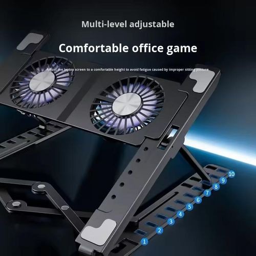 NO.X3 Foldable Notebook/Laptop Stand with Twin Cooling Turbo Fans