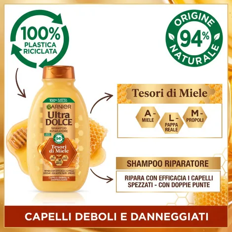Garnier Ultra Dolce Tesori di Miele মধুযুক্ত শ্যাম্পু 250ml