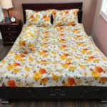 King Size Twill Cotton Bedsheet 8 Feet Long, 4 Piece Set