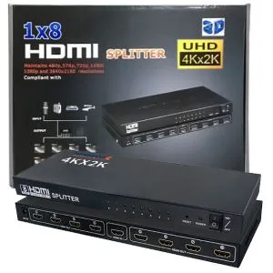8 পোর্ট HDMI স্প্লিটার অ্যামপ্লিফায়ার, 1080P ও 3D সাপোর্ট