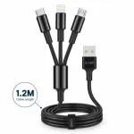 X.Cell 3-in-1 মাল্টি চার্জিং ক্যাবল – 1.2M USB-C, Lightning ও Micro-USB