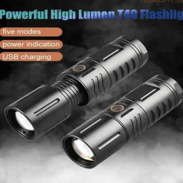 রিচার্জেবল Zamboo জুম LED টর্চ লাইট, পাওয়ার ব্যাংকসহ