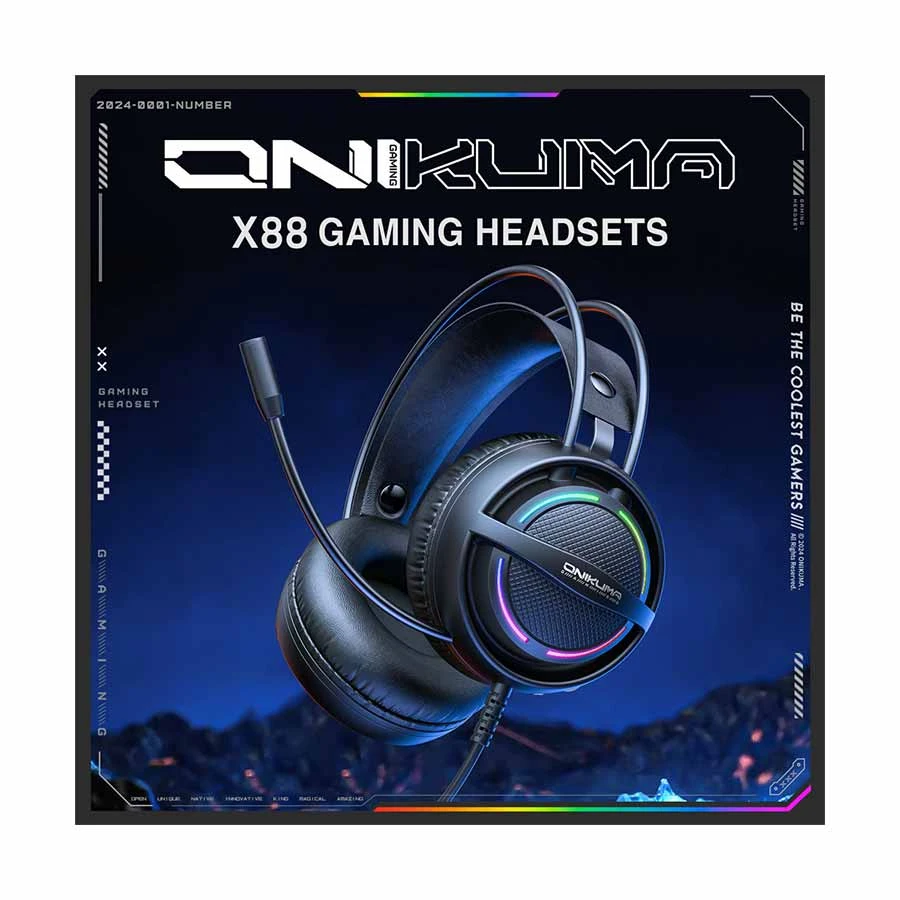 Onikuma X88 RGB Wired Black Gaming Headphone