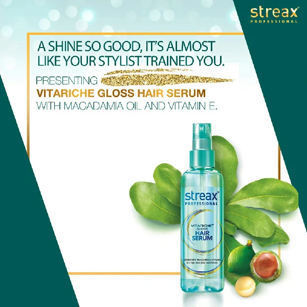 Streax Vitariche Gloss হেয়ার সিরাম (115ml)