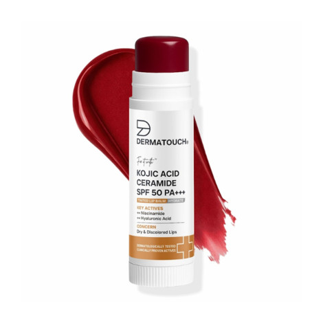Dermatouch কোজিক অ্যাসিড সেরামাইড SPF 50 PA+++ টিন্টেড লিপ বাম 5g - Tinted Wine