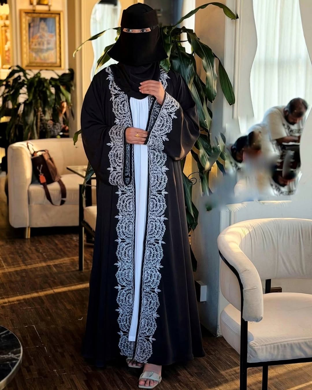 Embroidery Borka Full Set with Koti, Inner and Hijab, 4 Colours