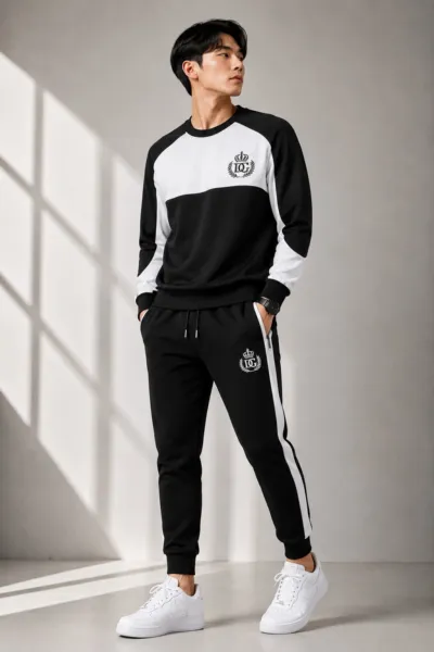 Men's Pure Cotton Full Sleeve T-Shirt and Trouser Set, 200 GSM