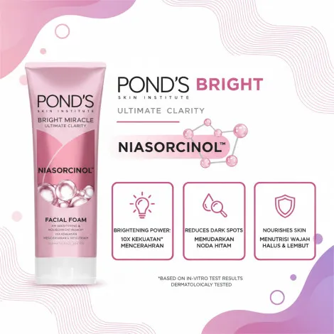 Pond's ব্রাইট মিরাকল আল্টিমেট ক্ল্যারিটি নায়াসরসিনল ফেসিয়াল ফোম 90ml