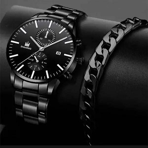 Waterproof Watch & Bracelet Combo Set