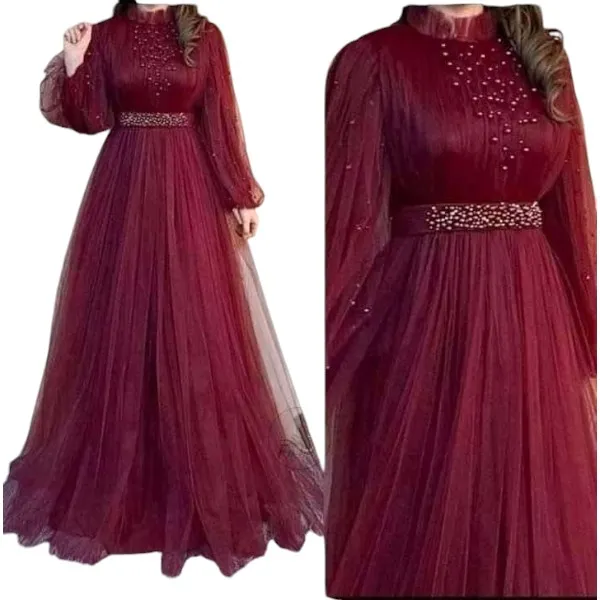 Graceful পুঁতি নেট গাউন