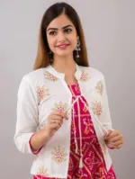 AC Cotton Gown Koti Two Piece with Embroidered Koti