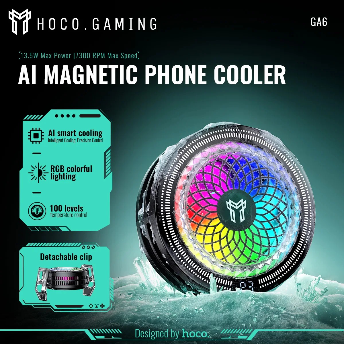 HOCO GA6 Glacier AI Semiconductor Phone Cooler