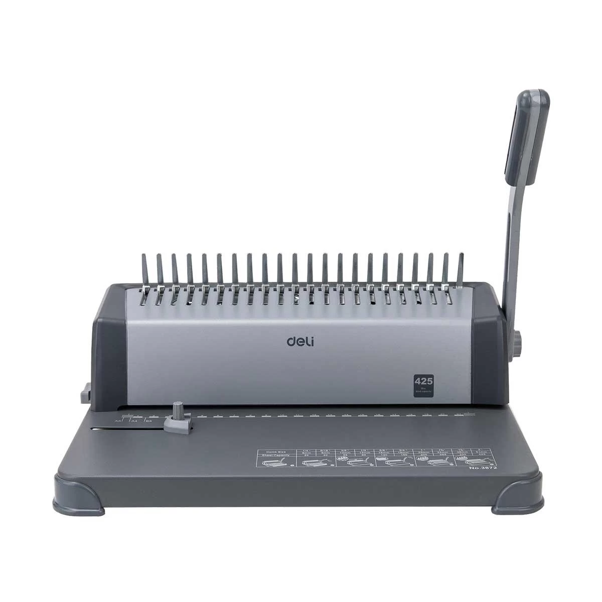 Deli E3872 425 Sheets 21-HOLE Steel Spiral Binding Machine