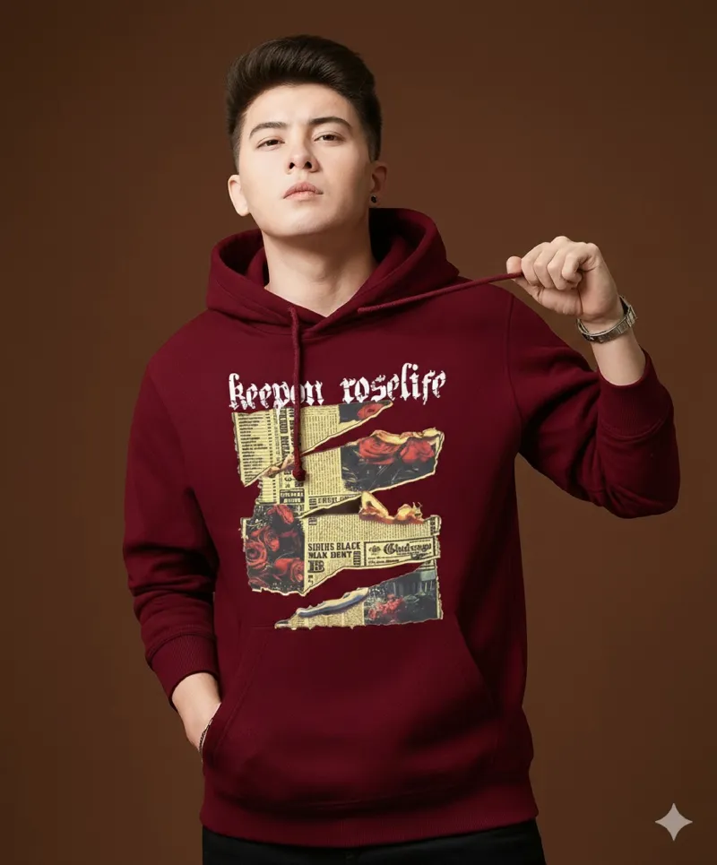 Men's and Women's Drop Shoulder Hoodie with DTF Print