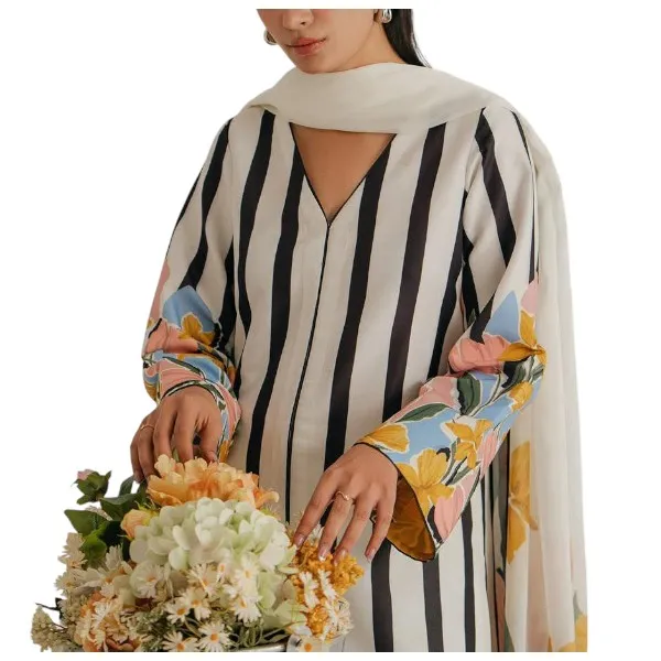 Elegance কটন সিল্ক থ্রি পিস সেট