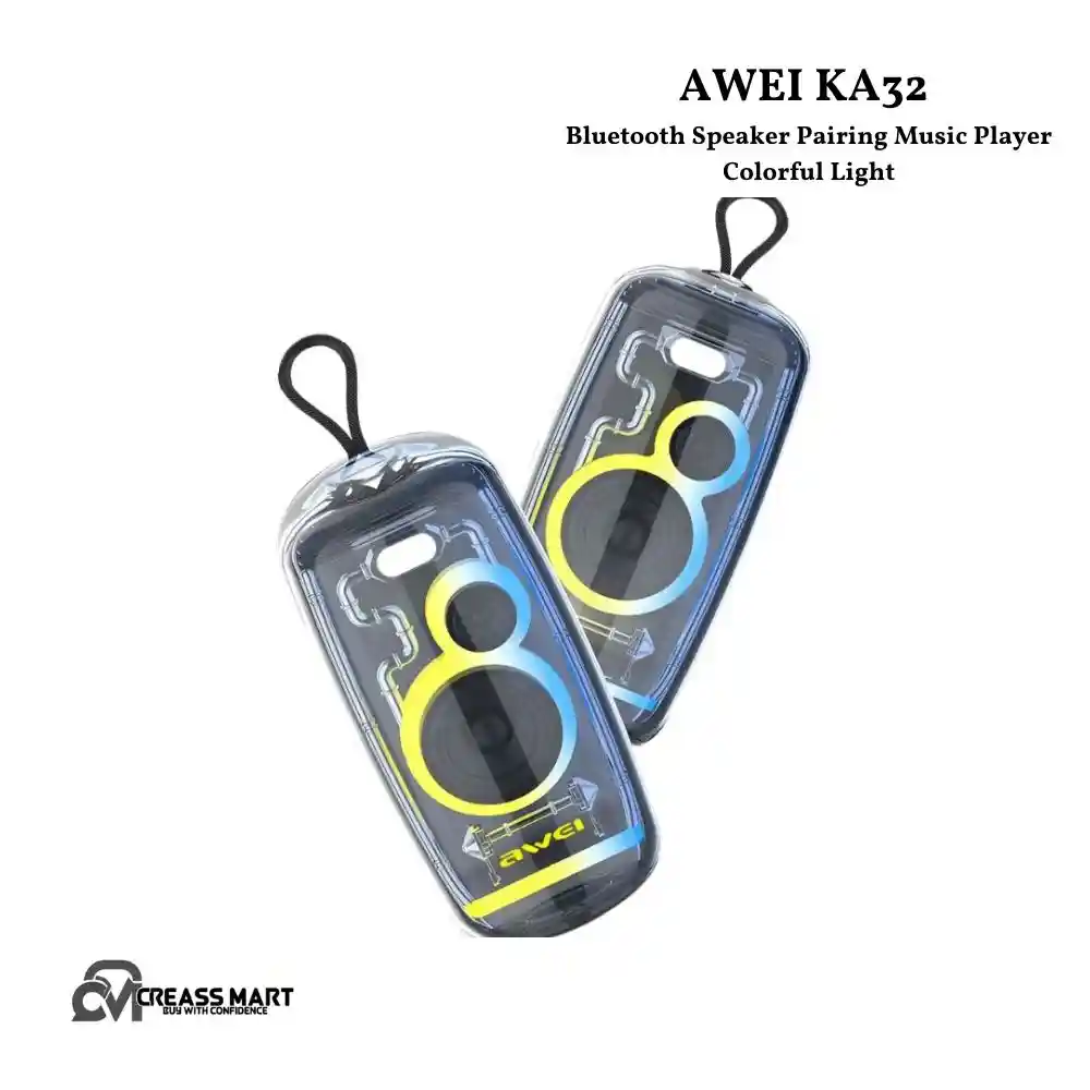 AWEI KA32 ব্লুটুথ স্পিকার, কালারফুল লাইটসহ