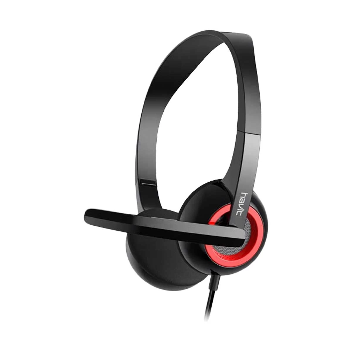 Havit H202d 3.5mm Double Plug Wired Black Headphone for Computer