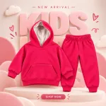 Super Soft Cotton Fleece Baby Hoodie – Warm & Skin-Friendly Winter Wear for (Boys & Girls)