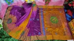 Women's 13 Haath Dhupian Silk Saree with Embroidery and Block Print